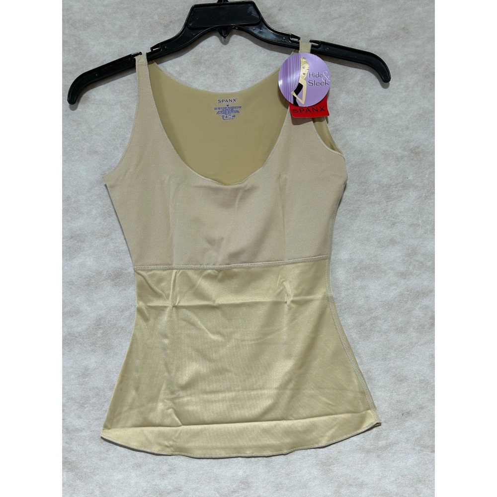 Spanx Hide & Sleek Camisole Nude Compression Tank Top Beige Medium RN112121